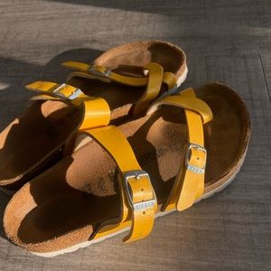 YELLOW BIRKENSTOCK SANDALS